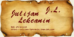 Julijan Lekčanin vizit kartica
